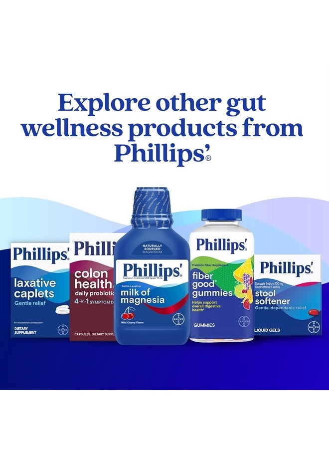 Phillips' - Laxative Caplets, With Naturally Sourced Magnesium Supplement for Gentle Relief of Occasional Constipation, Cramp and Stimulant Free Laxatives, 100 Caplets - Image 1
