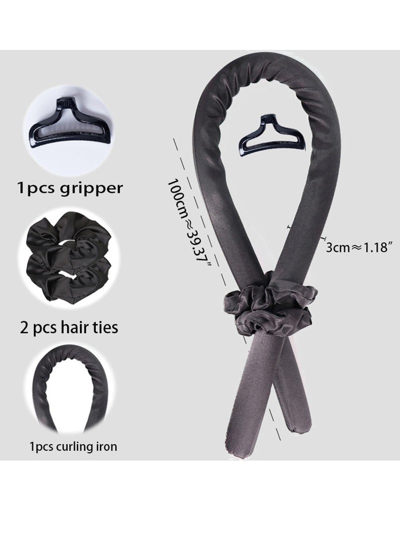 Generic 4pcs Women Stylish Heatless Hair Curler Set Hair Rollers for Soft Curls Overnight No Heat Curlers with Hair Claw Clip Headband  - Image 1
