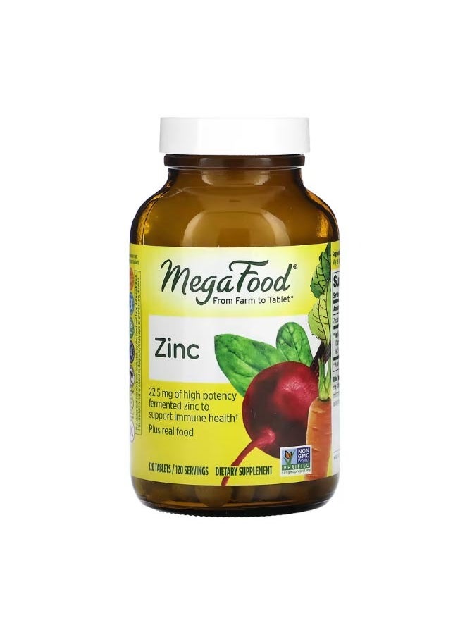 MegaFood Zinc 22.5 mg 120 Tablets  - Image 1