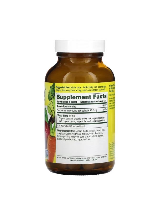 MegaFood Zinc 22.5 mg 120 Tablets  - Image 2