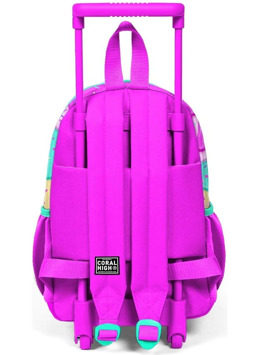 CORAL HIGH Mini Yuva Squeegee Backpack Pink Colorful Ice Cream Patterned Two Compartments 24031