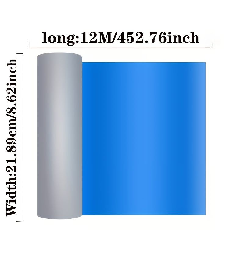 شريط لاصق ذاتي مقاوم للحرارة بعرض 21.89 سم وطول 12 متر، بلون أزرق، مقاس 472 بوصة، لإصلاح تسربات الأسطح والشقوق الجدارية، للاستخدام الداخلي والخارجي في الطقس البارد والحار، مساعد منزلي. - Image 4