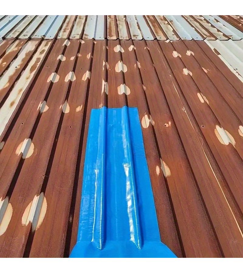 شريط لاصق ذاتي مقاوم للحرارة بعرض 21.89 سم وطول 12 متر، بلون أزرق، مقاس 472 بوصة، لإصلاح تسربات الأسطح والشقوق الجدارية، للاستخدام الداخلي والخارجي في الطقس البارد والحار، مساعد منزلي. - Image 3