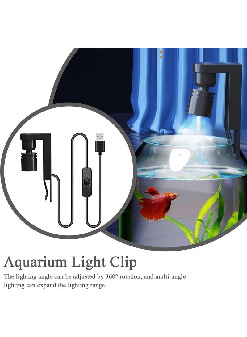 لاكام LED Aquarium Light, Clip On Fish Tank Lights, Fish Tank Spotlight, Moving Aquarium Lamp, Adjustable Gooseneck Lighting for Aquatic Plants & Small Aquariums, USB-Powered (Black) - Image 3