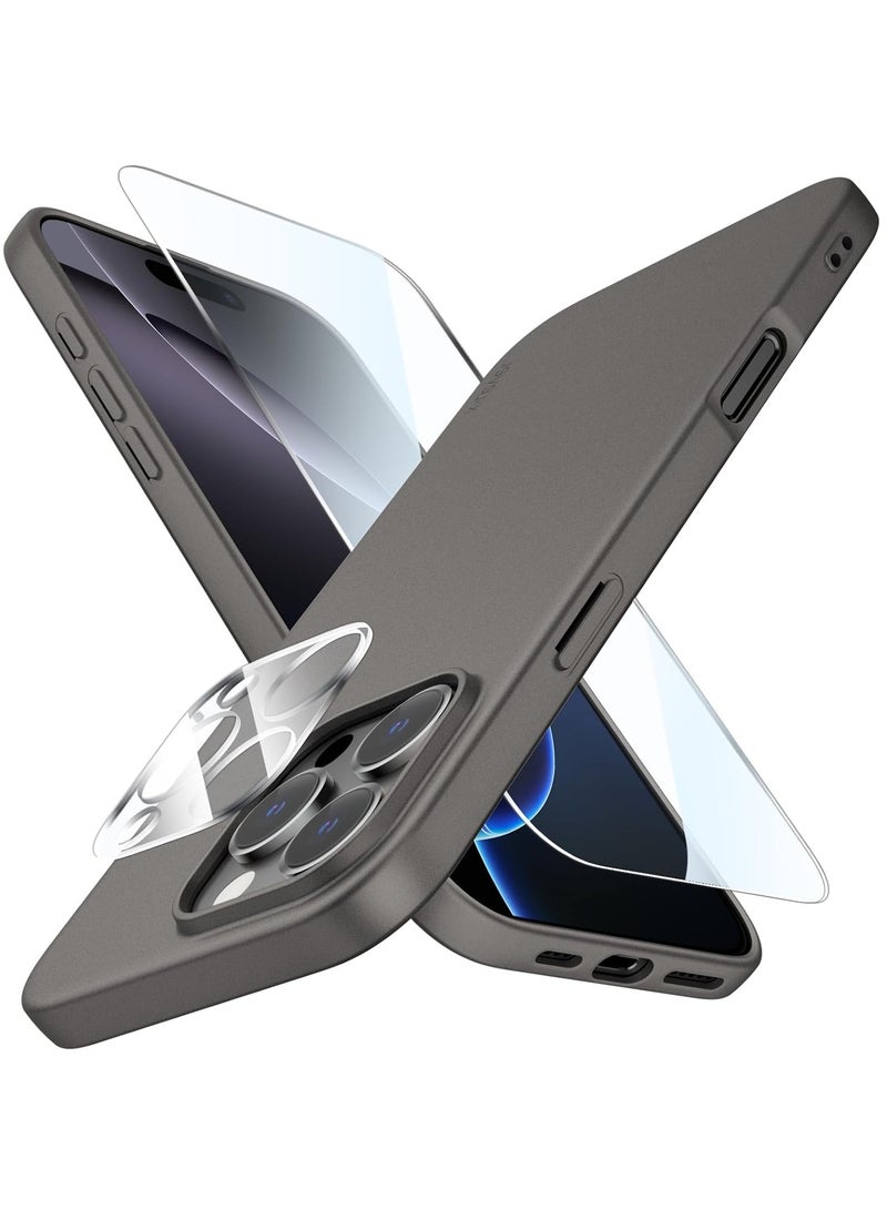 ELTRAZONE Ultra-Thin Matte Gray iPhone 16 Pro Max Case with Camera Lens & Screen Protectors – Shockproof, Anti-Scratch, Lightweight - Image 1