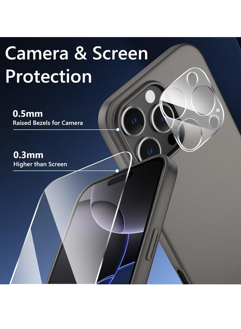 ELTRAZONE Ultra-Thin Matte Gray iPhone 16 Pro Max Case with Camera Lens & Screen Protectors – Shockproof, Anti-Scratch, Lightweight - Image 3