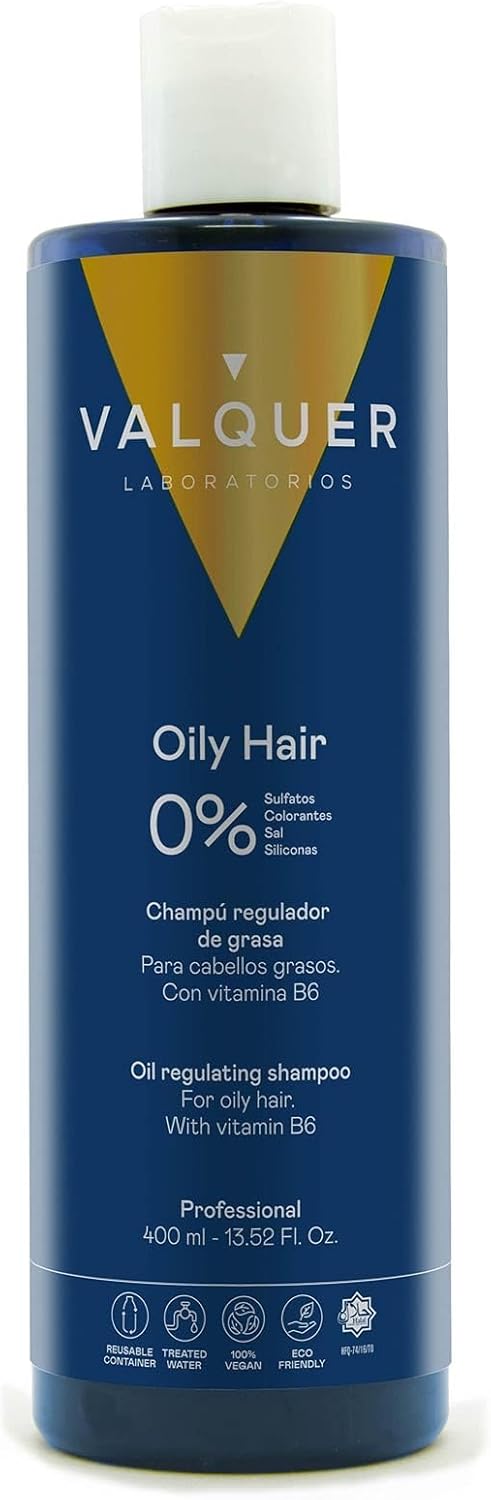 VALQUER SebumRegulating Shampoo Zero Formula Deep Cleansing for Oily Hair Balances Scalp Strengthens Hair with Natural Ingredients and Vitamins SulfateFree Vegan 400 ml