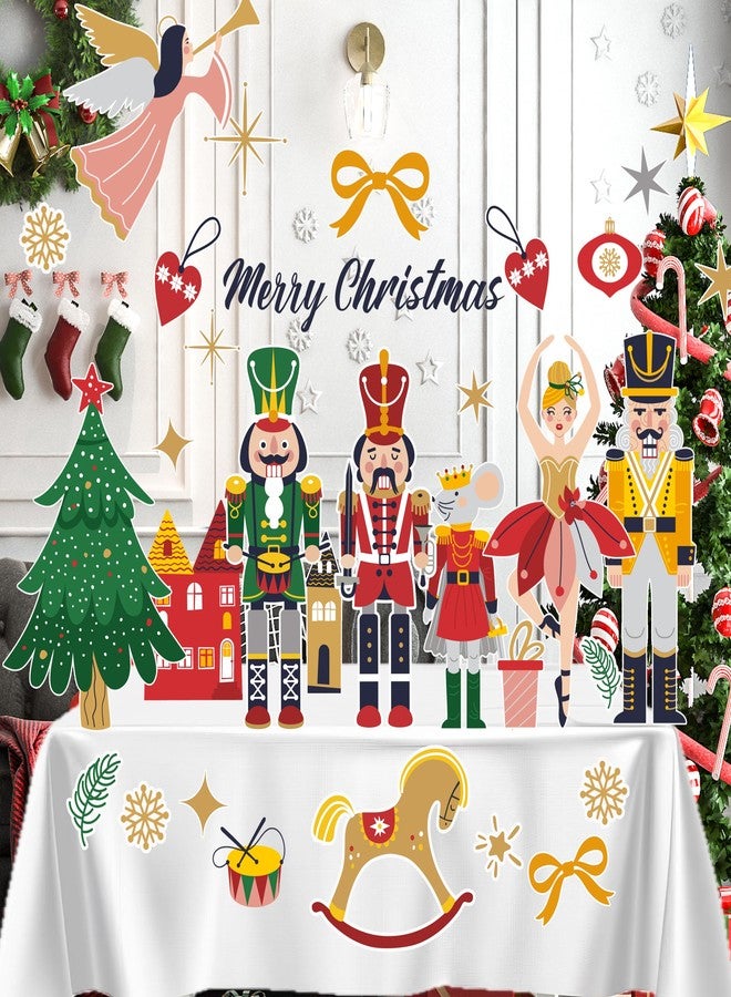 Eanjia Christmas Party Cutouts Decor Box | 20” x 15" 6 Sheet Foam Board Christmas Tree Nutcracker Ballet Girl Xmas Element for Shop Windows Restaurant Scene Display Backdrop (Christmas Red Green) - Image 1