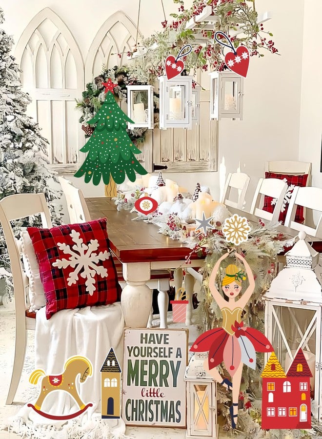 Eanjia Christmas Party Cutouts Decor Box | 20” x 15" 6 Sheet Foam Board Christmas Tree Nutcracker Ballet Girl Xmas Element for Shop Windows Restaurant Scene Display Backdrop (Christmas Red Green) - Image 4