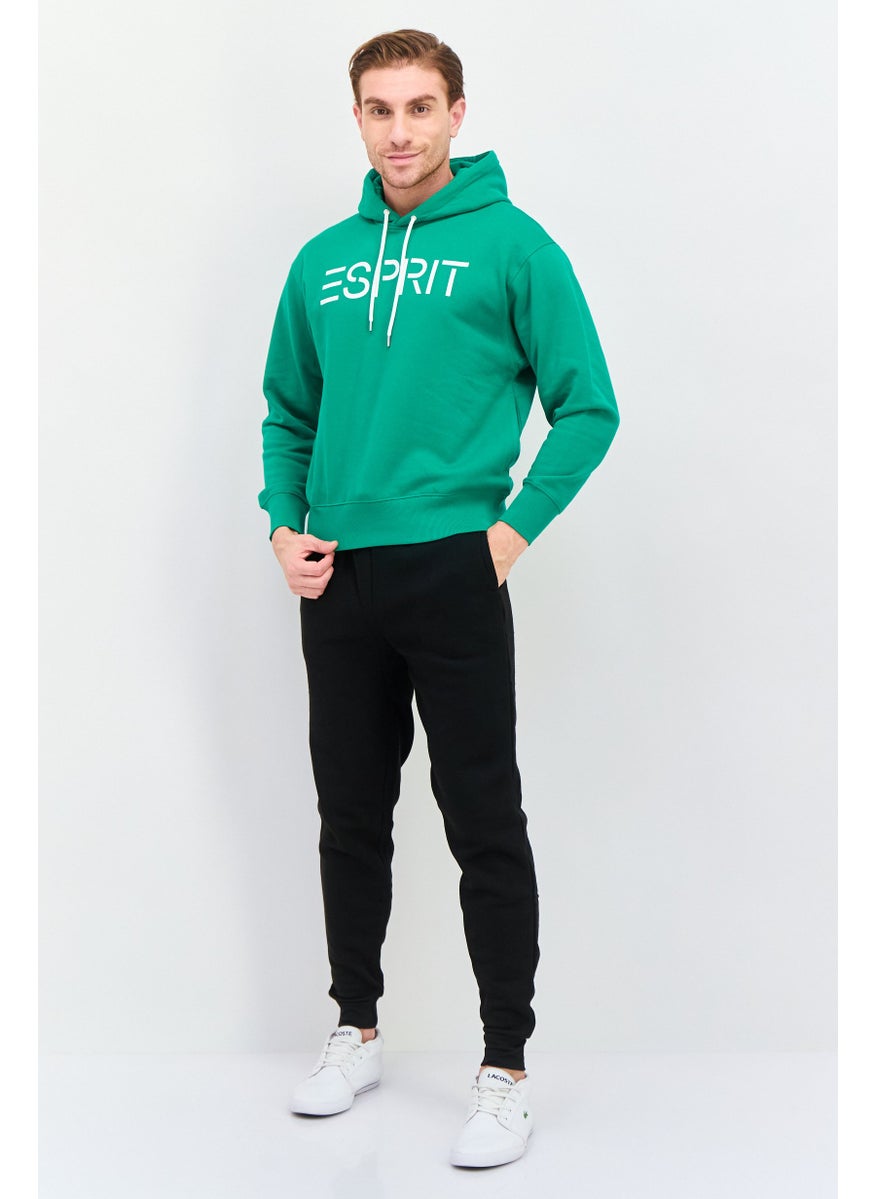 ESPRIT - Men Hood Neck Brand Logo Long Sleeves Hoodie, Green - Image 1