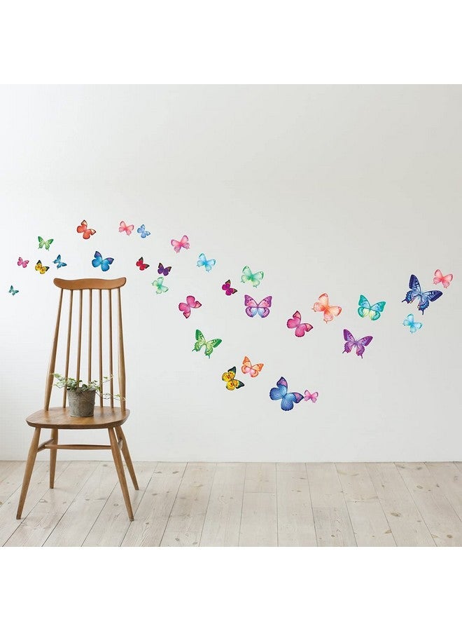 Decowall Bs1302 30 Vibrant Butterflies Kids Wall Stickers Wall Decals Peel And Stick Removable Wall Stickers For Kids Nursery Bedroom Living Room D?Cor - Image 3