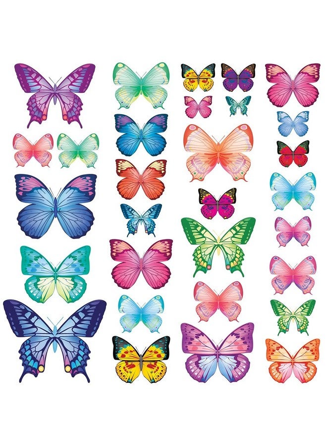 Decowall Bs1302 30 Vibrant Butterflies Kids Wall Stickers Wall Decals Peel And Stick Removable Wall Stickers For Kids Nursery Bedroom Living Room D?Cor - Image 1