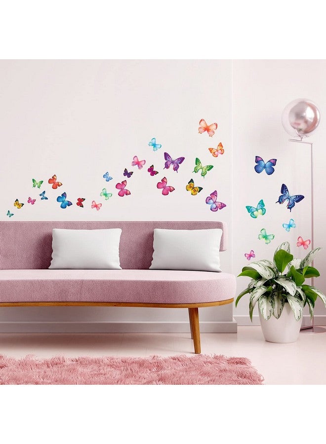 Decowall Bs1302 30 Vibrant Butterflies Kids Wall Stickers Wall Decals Peel And Stick Removable Wall Stickers For Kids Nursery Bedroom Living Room D?Cor - Image 4
