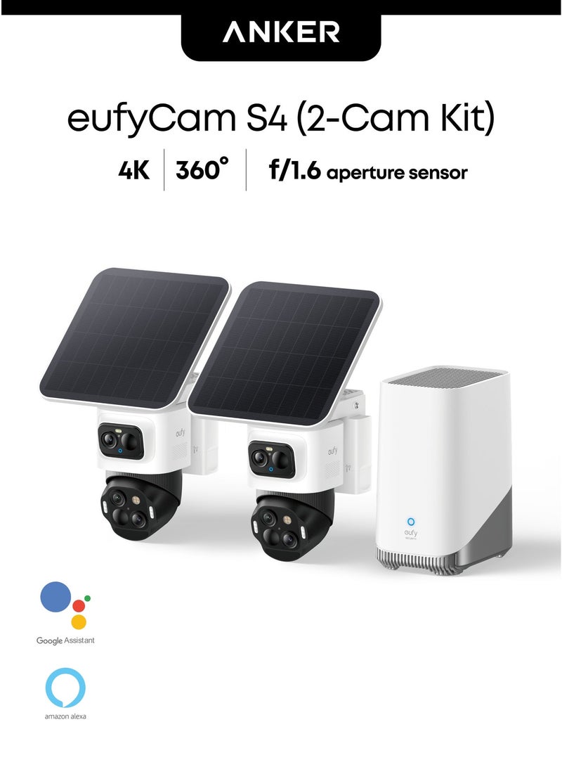 eufy Security SoloCam, Outdoor Camera Surveillance, 360° Surveillance, No Blind Spots, Outdoor Surveillance Camera, Battery, Solar, Toll-Free Use, HomeBase 3 Compatible - Image 1
