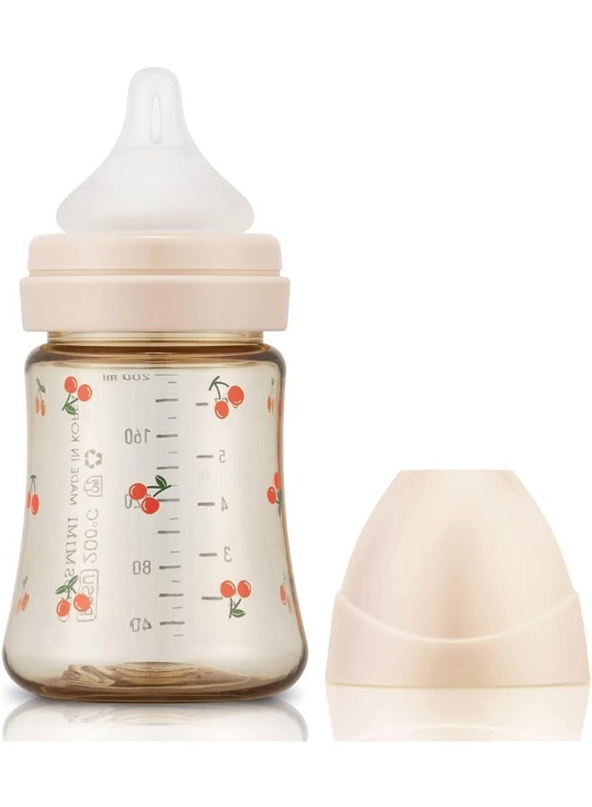 Grosmimi PPSU Baby Bottle, BPA Free (6oz Cherry_Rose Gold) - Image 1