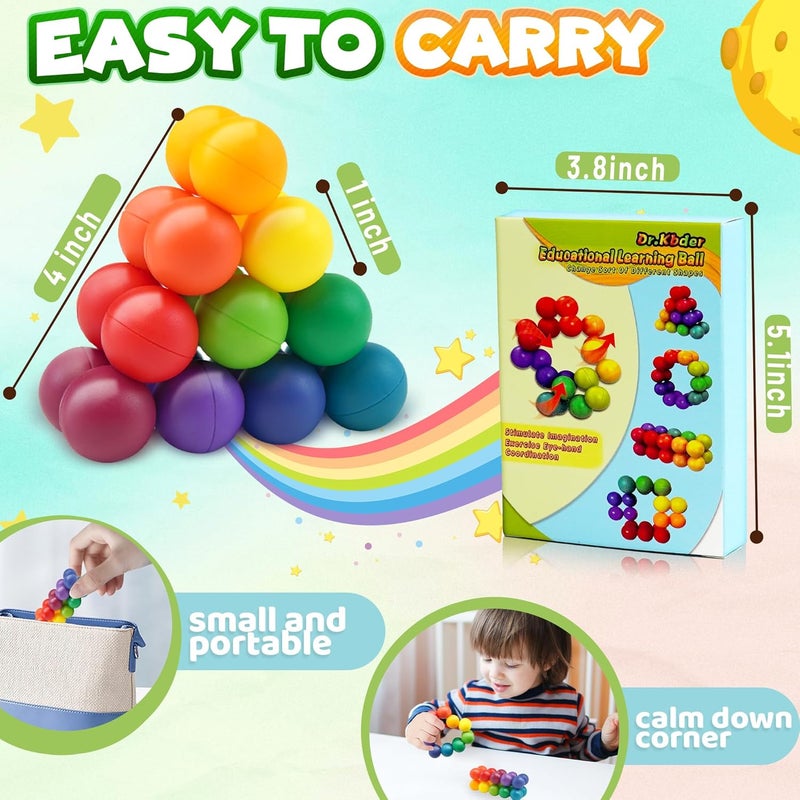 Dr.Kbder Sensory Autism Balls Toy for Toddler Kids, Airplane Travel Toys for Age 3-5 5-7 3-4 4-8 School Fidget Classroom Autistic Calm Down Treasure Prize Box Dementia Activities Easter Basket Stuffers Gifts - Image 5
