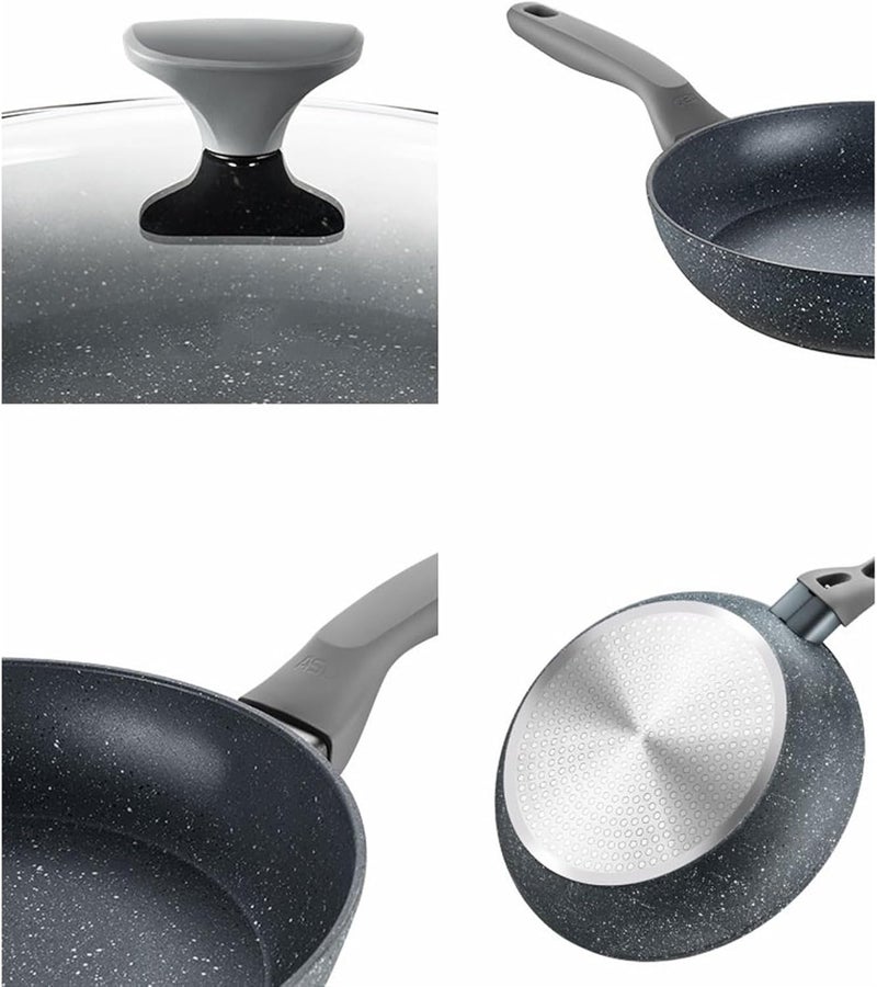 Frying pan Poly Oil Pan Maiyanite Color Household with Lid Non-stick Steak Deep Frying Induction Cooker Gas Stove Can Be Used(28cm) - Image 3