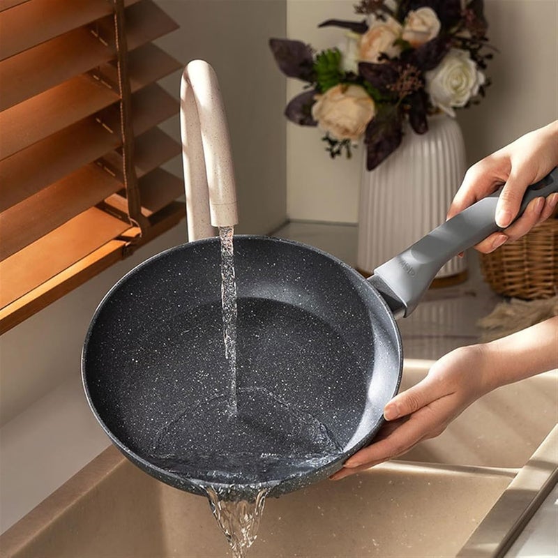 Frying pan Poly Oil Pan Maiyanite Color Household with Lid Non-stick Steak Deep Frying Induction Cooker Gas Stove Can Be Used(28cm) - Image 5