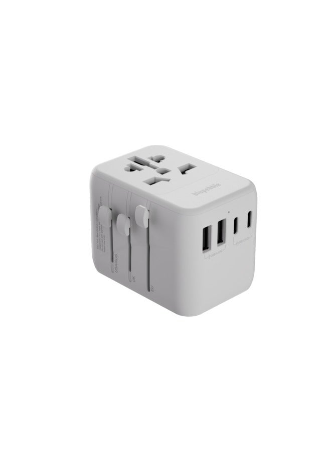Blupebble Passport 5 World Travel Adapter With Gan Iii Tech 100W  + 3 Usb-C + 2 Usb-A Bp-Tvl005 - Image 1