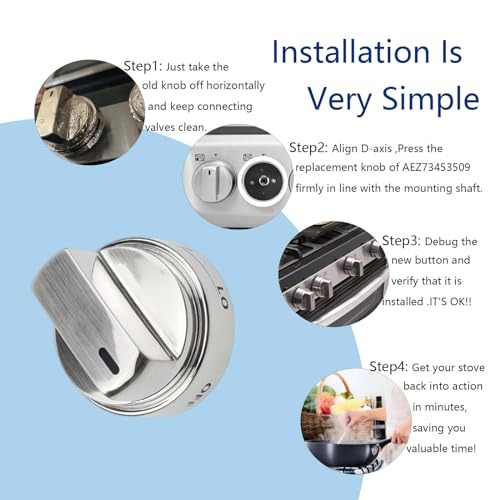 Sacumea AEZ73453509 Stove Knobs Replacements Compatible with lg Gas Range Oven Stove LRG3085ST LRG3095ST LRG3081ST LRG3091ST LRG3093ST,AEZ72909008 AP5669773 Knobs Compatible with lg Stove,3-Year Support - Image 5