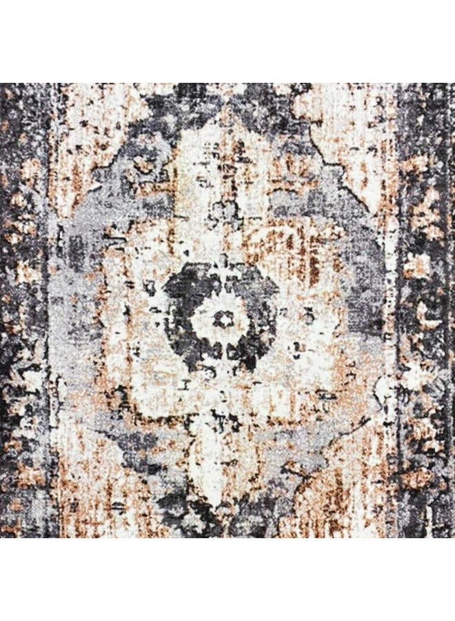 Status سجادة مصنوعة بتقنية الطباعة ثلاثية الأبعاد بتصميم زهور عتيق للمكتب، غرفة النوم، قاعة، في المنزل، سجادة مضادة للانزلاق (4 × 6 قدم)، بوليستر، متعددة الألوان، مستطيلة - Image 1