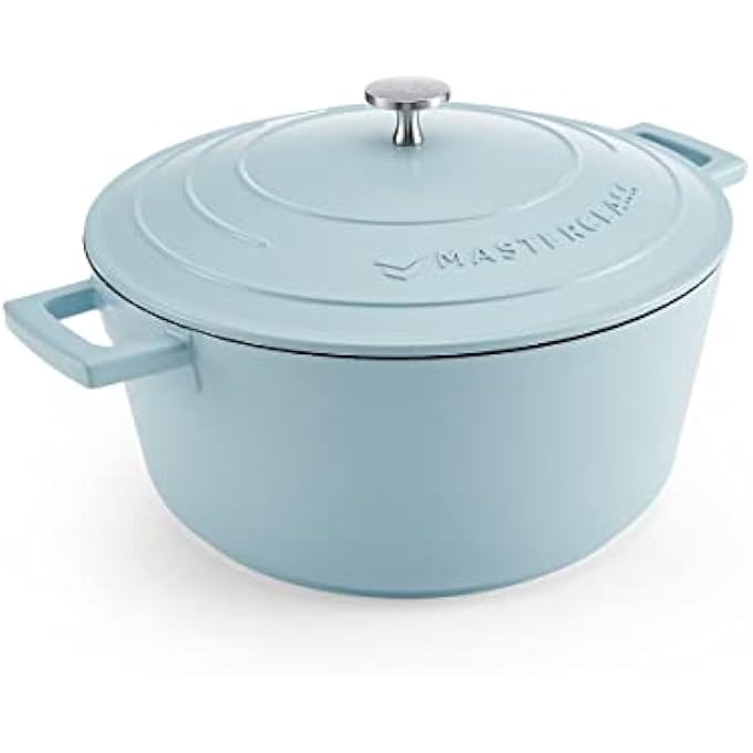 MASTERCLASS Large Casserole Dish With Lid 5L28 Cm Lightweight Cast Aluminium Induction Hob And Oven Safe Sky Blue - Image 2