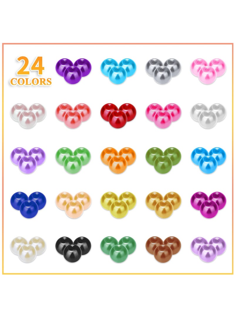 Excefore Pearl Beads for Jewelry Making, 1680PCS 6mm Round Pearl Beads Colorful Loose Spacer Beads with Hole for DIY Craft Bracelet Necklace Earrings - Image 4