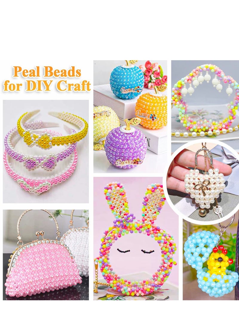 Excefore Pearl Beads for Jewelry Making, 1680PCS 6mm Round Pearl Beads Colorful Loose Spacer Beads with Hole for DIY Craft Bracelet Necklace Earrings - Image 2