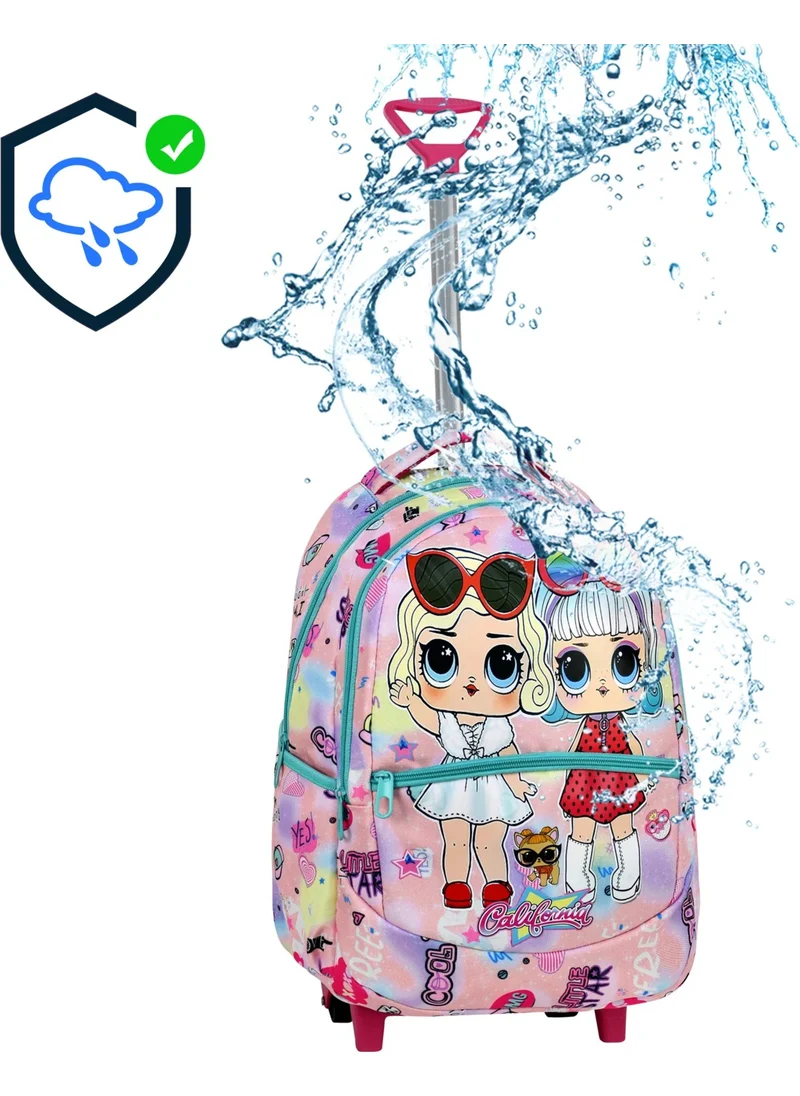 Çantaland 3-Piece School Set with Trolley, Colorful Patterned Primary School Bag + Lunch Box + Pencil Case
