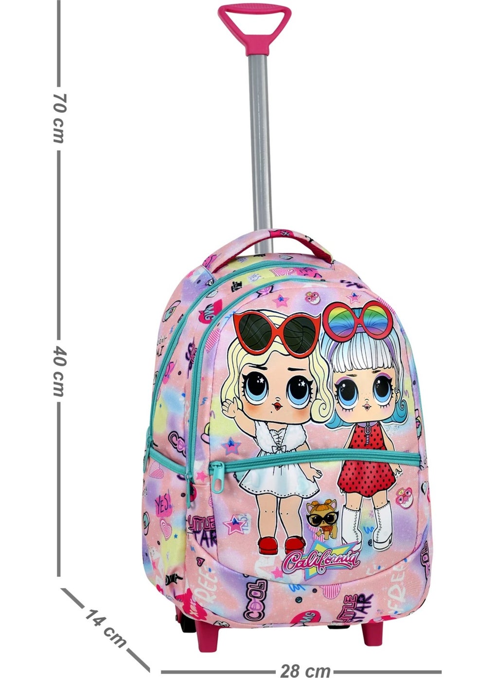 Çantaland 3-Piece School Set with Trolley, Colorful Patterned Primary School Bag + Lunch Box + Pencil Case  - Image 4