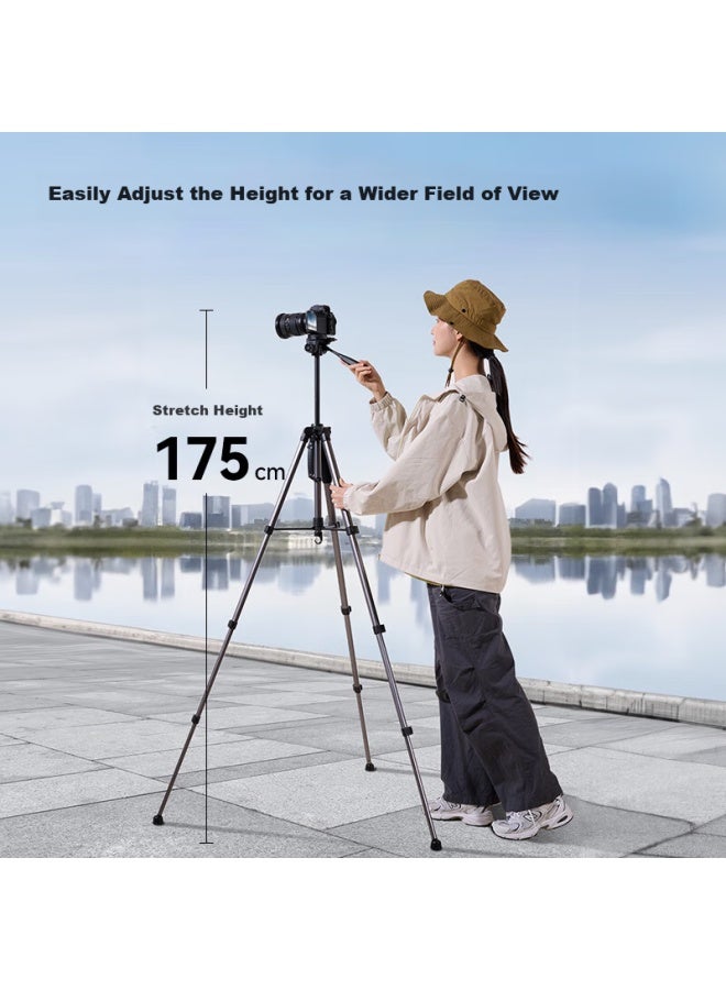 Llano Camera Tripod For Dslr, Mirrorless, Smartphone, Professional Grade Support Stand For Dji Pocket 3, Fujifilm, Nikon, Sony Anti-Shake Shooting Tripod, Portable For - Image 1