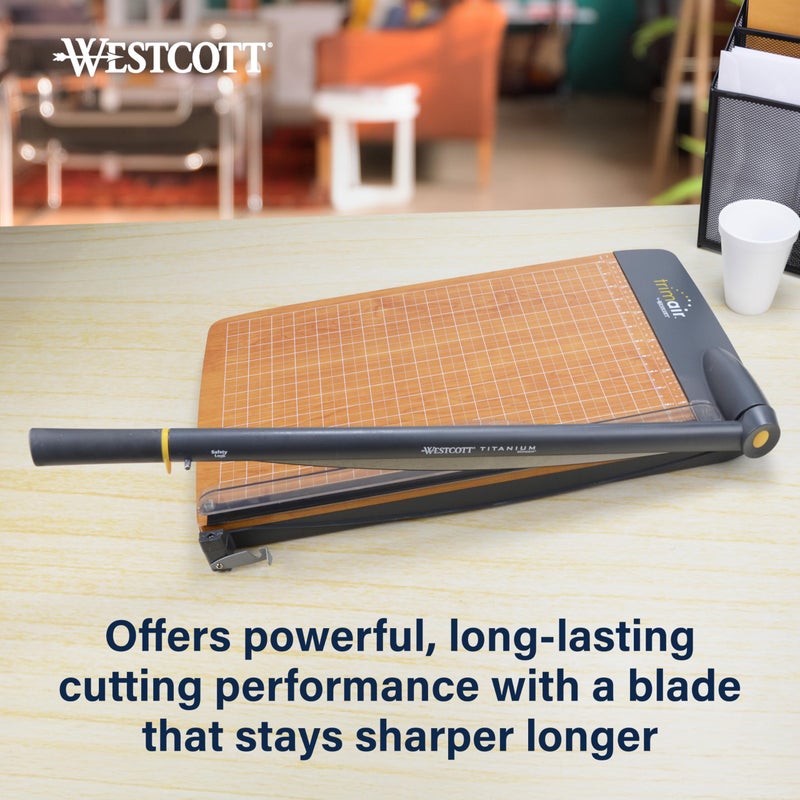 Westcott TrimAir Guillotine Paper Cutter, Paper Trimmer with Sharp and Durable Titanium-Bonded Blade, Maximum Safety Features, 18-Inch, Back to School, School Supplies, Classroom - Image 5