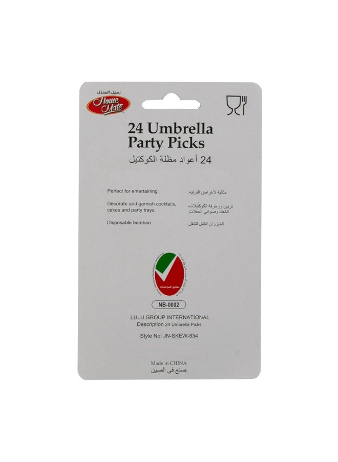 Home Mate Umbrella Party Picks Assorted Colors 24 Pcs - Image 2