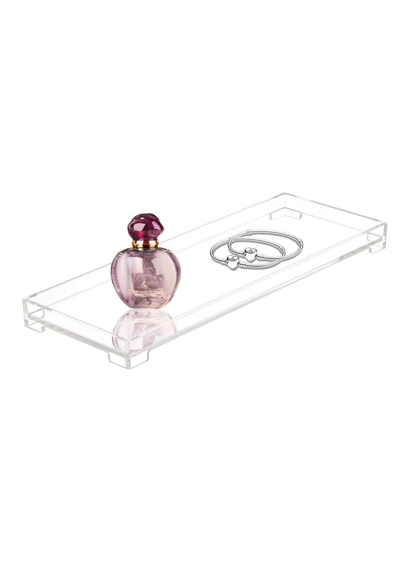 Generic - Vanity Bathroom Tray - Clear Acrylic Rectangle Decorative Catchall Organizer Storage Tray - Image 1