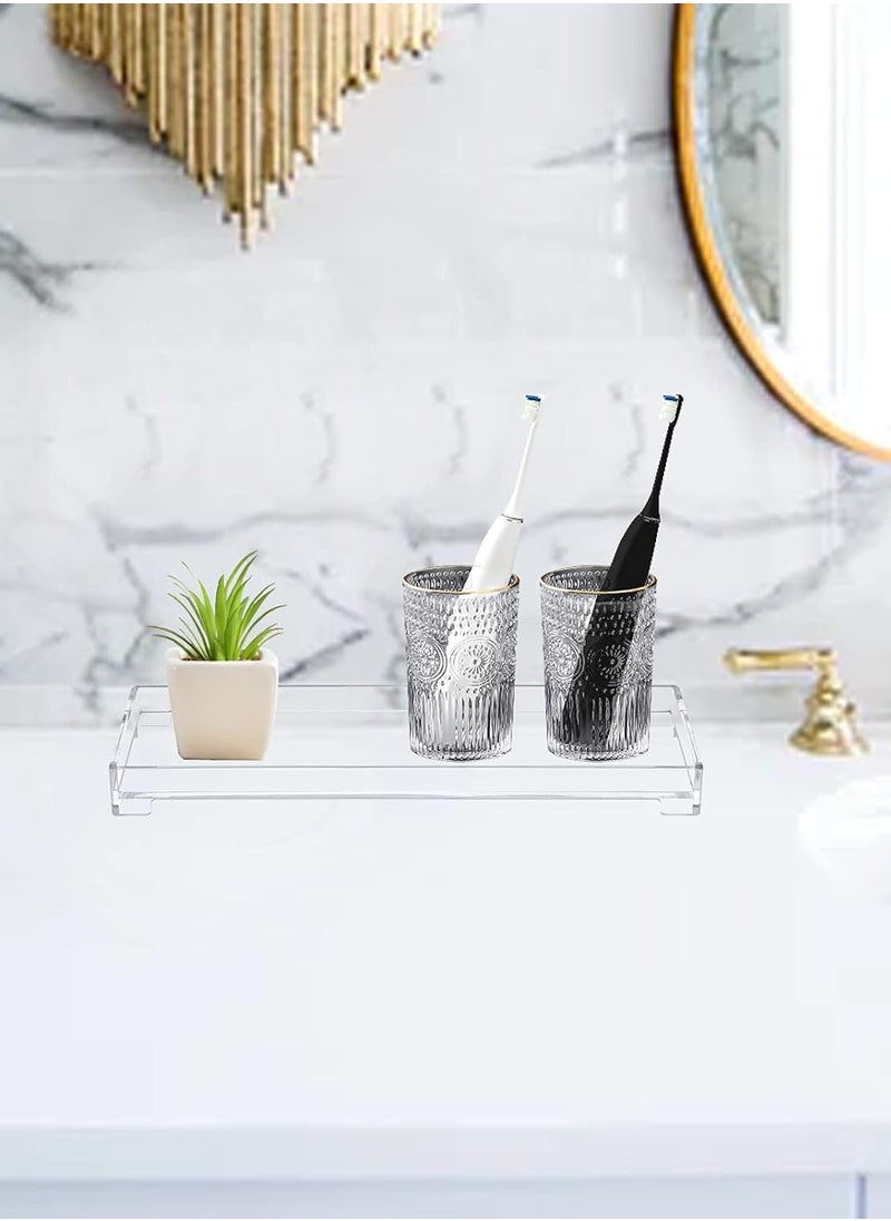 Generic - Vanity Bathroom Tray - Clear Acrylic Rectangle Decorative Catchall Organizer Storage Tray - Image 1