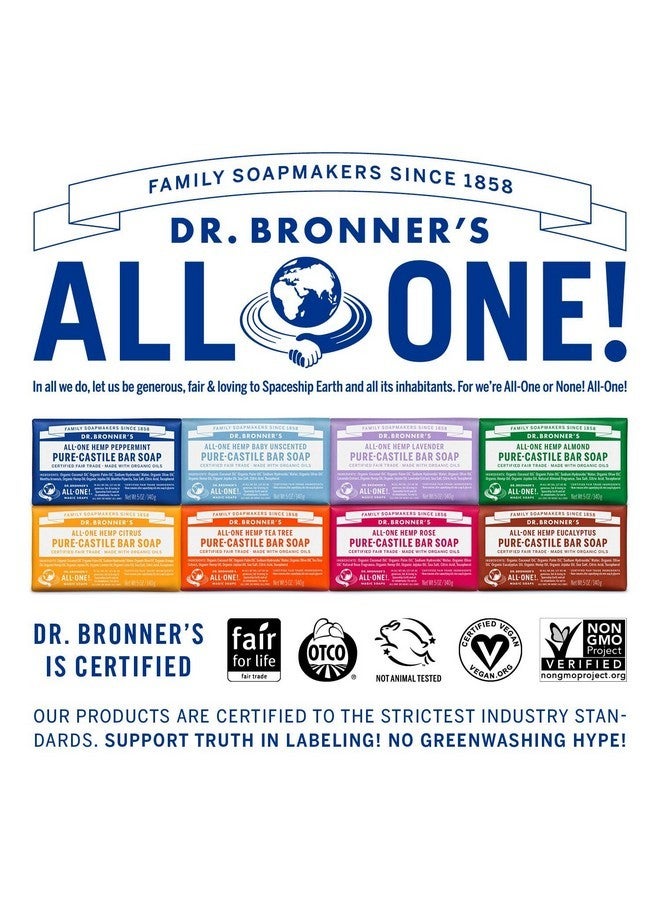 Dr. Bronner's - Pure-Castile Bar Soap (Almond, 5 ounce) - Made with Organic Oils, For Face, Body and Hair, Gentle and Moisturizing, Biodegradable, Vegan, Cruelty-free, Non-GMO - Image 5