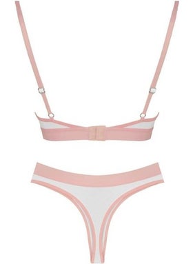 COTTONHILL White Cotton Rubber Detailed Adjustable Strap Women's Bra Set  - Image 3