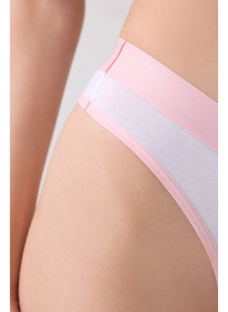 COTTONHILL White Cotton Rubber Detailed Adjustable Strap Women's Bra Set  - Image 5