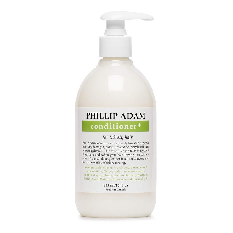 Phillip Adam Thirsty Hair Conditioner  for Dry or Damaged Hair  Infused With Argan Oil Moringa Seed Oil and Macadamia Oil  Paraben Free Vegan  12 Fl Oz