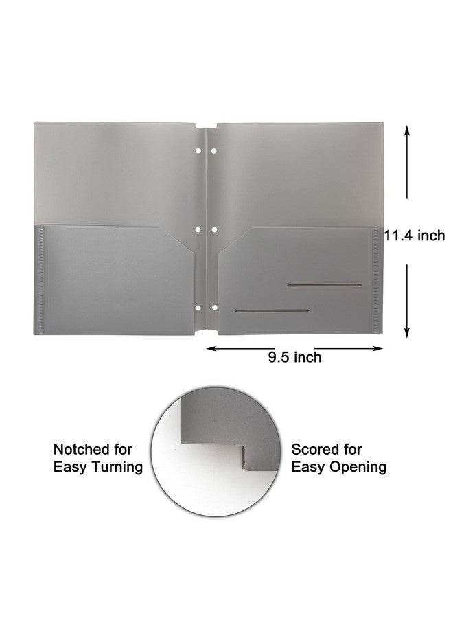 يانج إيفر 6 قطع من المجلدات البلاستيكية الثقيلة ذات الجيبين وفواصل الموثق مع جيب 3 فتحات لكمة المجلدات مع مجلدات الموثق الشقوق - Image 2