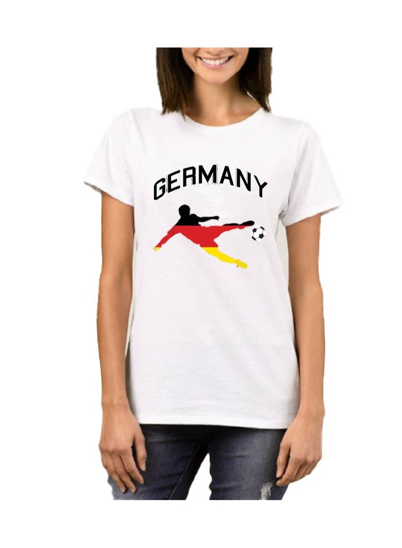 PRINTSHOP4ME Germany Unisex Adult T-Shirt - Short Sleeve Round Neck Cotton Tshirt for Men and Women - Soft and Comfortable - Gift for Football Fans - Image 2