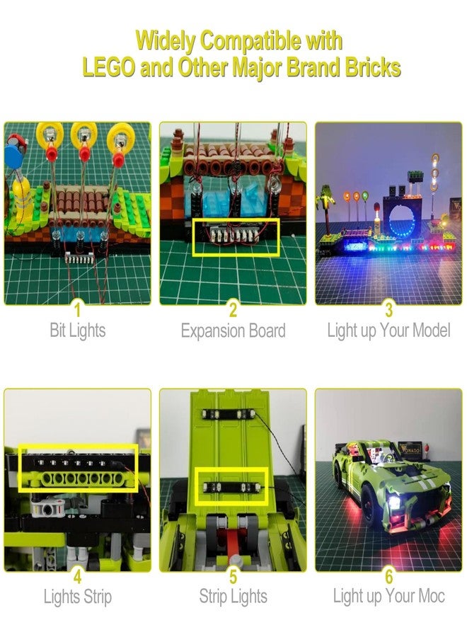 BrickBling Light Up Your Bricks- 2 Pieces X LED Bit Light Yellow 30 cm, USB Powered, Compatible with Legos, DIY Lighting - Image 4