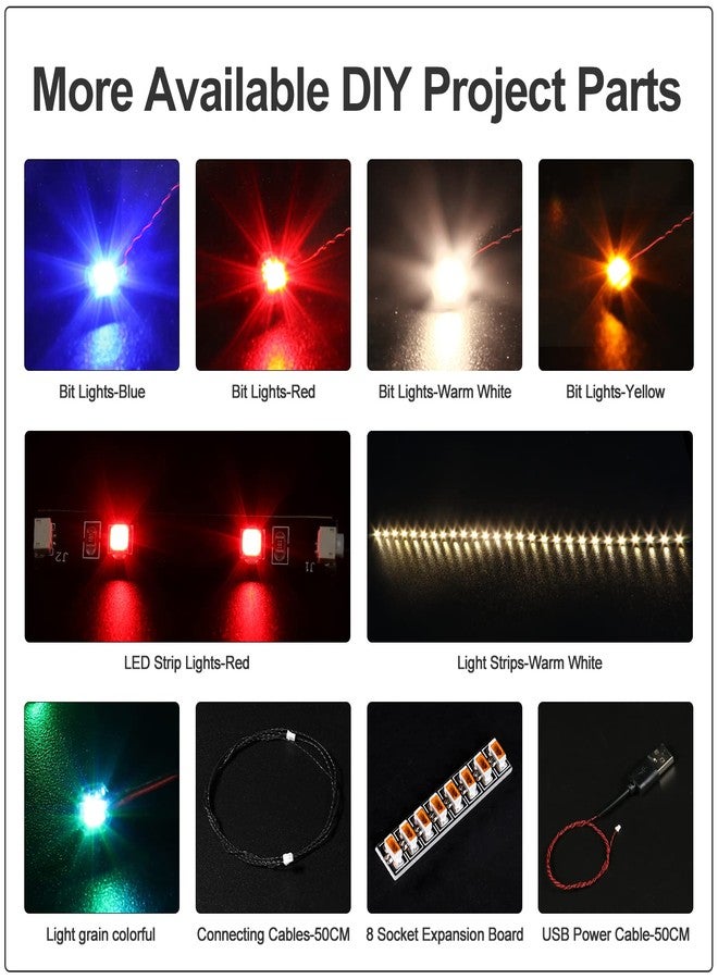 BrickBling Light Up Your Bricks- 2 Pieces X LED Bit Light Yellow 30 cm, USB Powered, Compatible with Legos, DIY Lighting - Image 5