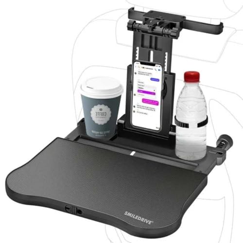 SMILEDRIVE® Car Laptop Stand Backseat Tray Table for Cars-Adjustable Kids Travel Food Trays Roadtrip Back Seat Organizer Pastime/Working/Dinning Desk - Image 1