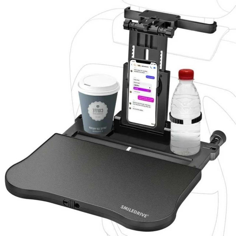 SMILEDRIVE® Car Laptop Stand Backseat Tray Table for Cars-Adjustable Kids Travel Food Trays Roadtrip Back Seat Organizer Pastime/Working/Dinning Desk - Image 3