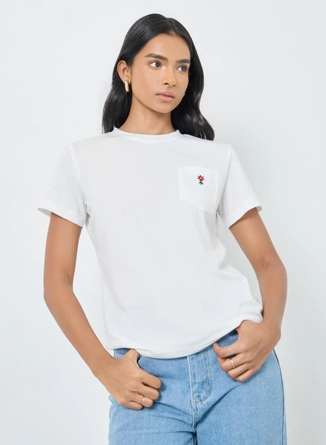 Take Two Take Two Embroidered Detail Regular Fit T-Shirt