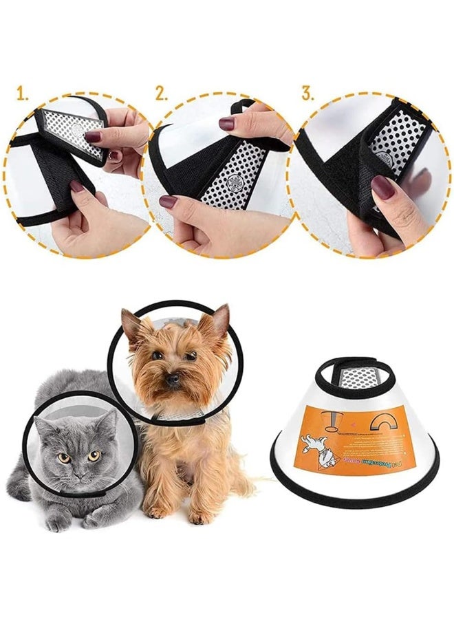 NeoStyle Cat and Dog Cone Collar, Adjustable Recovery Pet Cone, Plastic Elizabethan Collar Protects Wound Healing Practical Dog Cone, Pet Cone for Small, Medium Dogs - Image 5