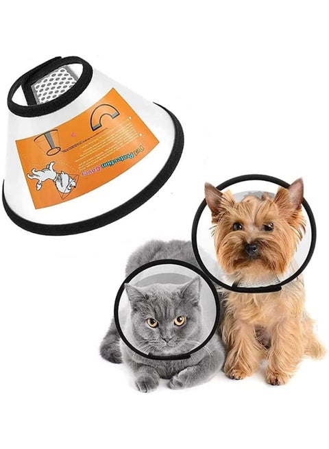 NeoStyle Cat and Dog Cone Collar, Adjustable Recovery Pet Cone, Plastic Elizabethan Collar Protects Wound Healing Practical Dog Cone, Pet Cone for Small, Medium Dogs