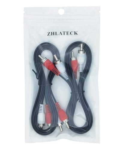 ZHLATECK RCA Stereo Audio Cable, 3FT 2-RCA Male to 2-RCA Male Cable Compatible for Amplifier Speaker VHS VCR DVD 2-Pack - Image 4