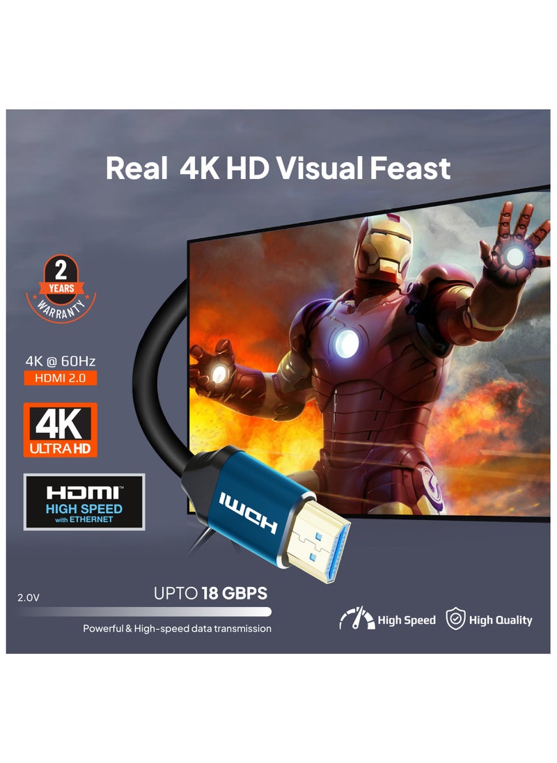 موسل موسيل كيبل 4K اتش دي ام أي 60 هرتز 2.0 مقاس 10 متر  - Image 3